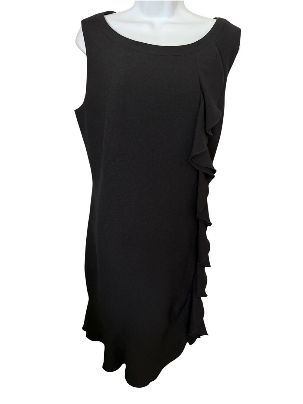 Karl Lagerfeld Paris Black Ruffle Cocktail Dress Sleeveless Size 16